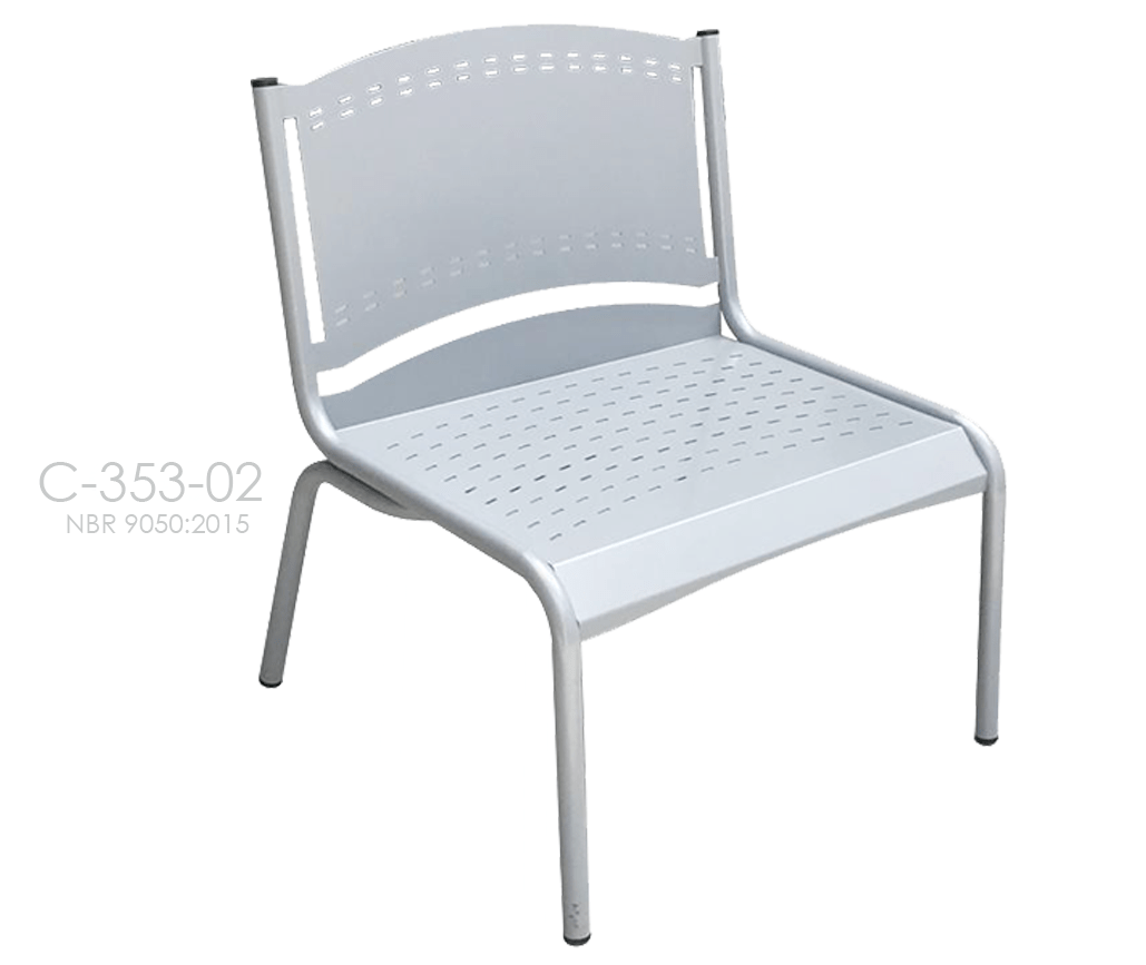 Cadeira Double Iron C-353-02 PO Piovezana NBR 9050 2015 cinza